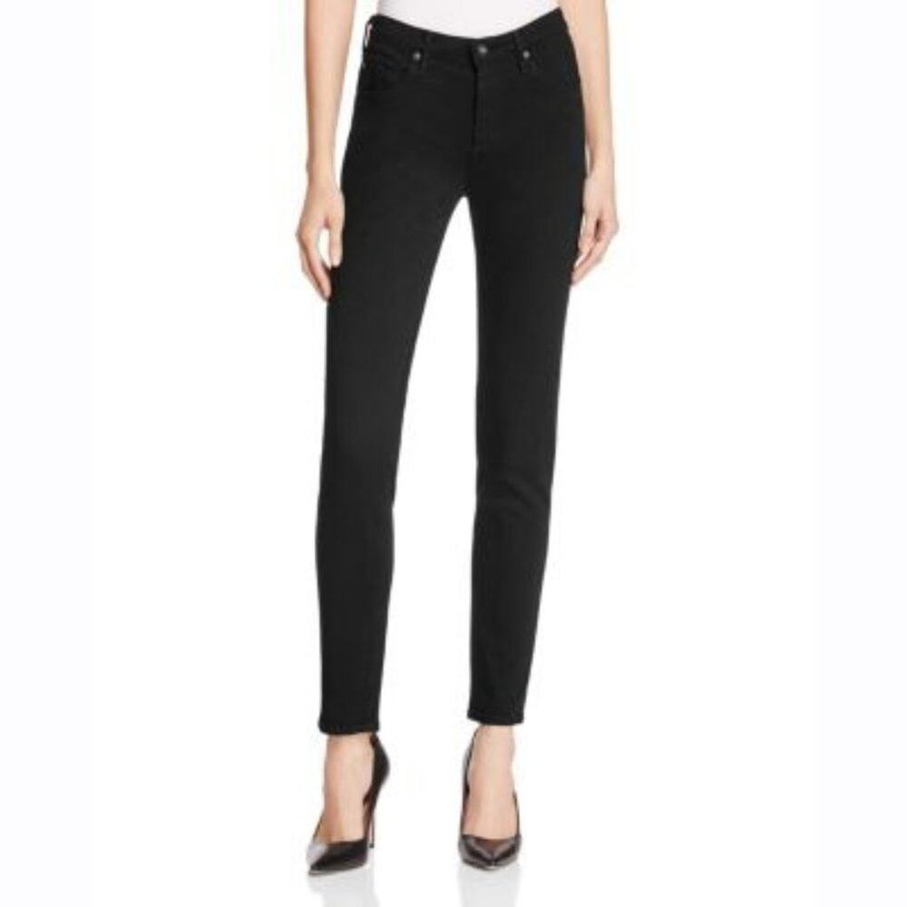 AG Adriano Goldschmied The Stilt Cigarette Leg Skinny Pants Black Womens 26